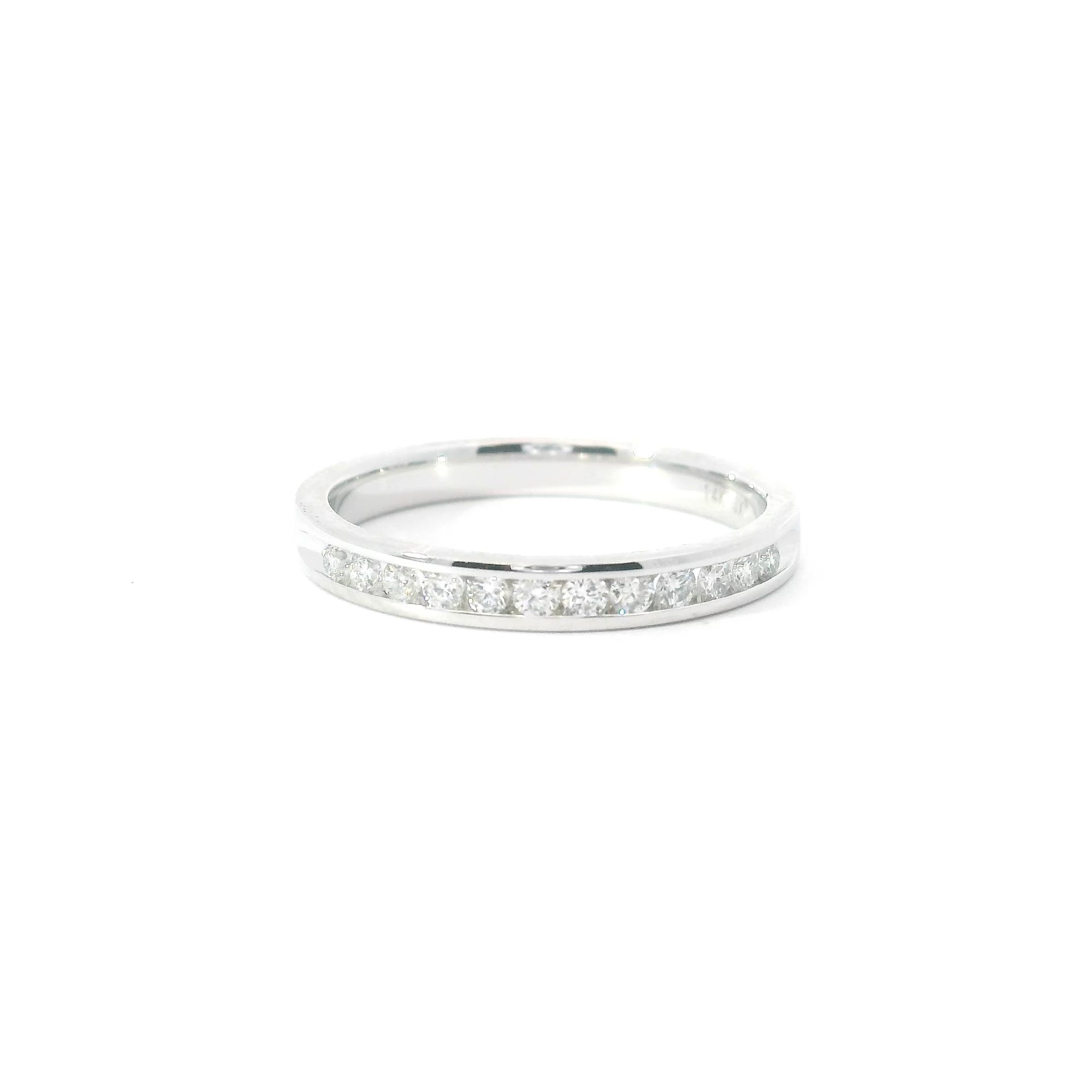 14KT White Gold Channel Set Diamond Band