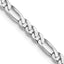 14K White Gold 3mm 20 Inch Flat Figaro Chain