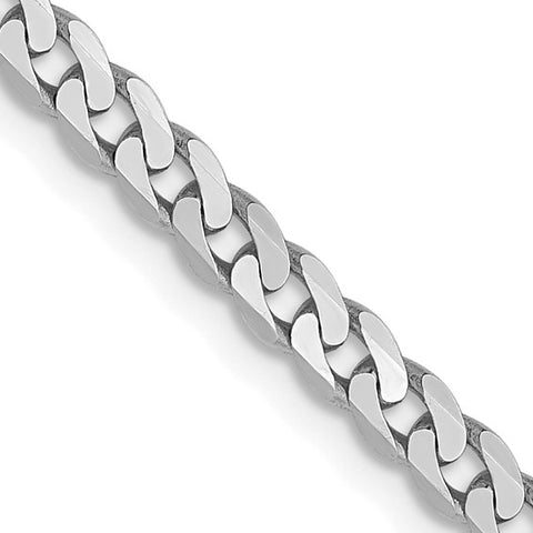 Leslie's 14K White Gold 2.9mm Flat Beveled Edge Curb Chain 20" 430-09561