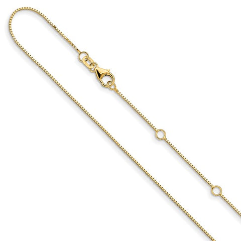 14KT Gold Adjustable Box Pendant Chain 1374-18+2