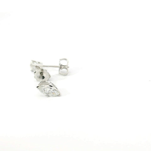 14K White Gold Marquise Diamond Stud Earrings