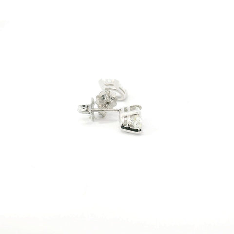 14K White Gold Marquise Diamond Stud Earrings