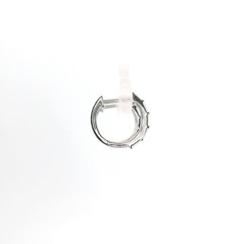 WHITE GOLD AND NATURAL BAGUETTE DIAMOND HUGGIE EARRINGS 150-07060