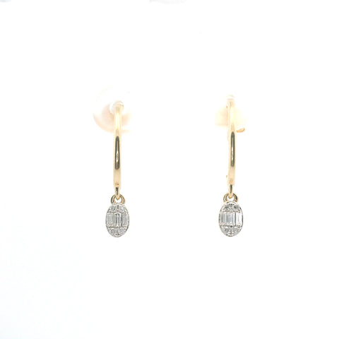 YELLOW GOLD DIAMOND DANGLE EARRINGS 150-07078