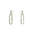 TWO TONE GOLD PAPER CLIP DIAMOND ACCENT EARRINGS 150-07079