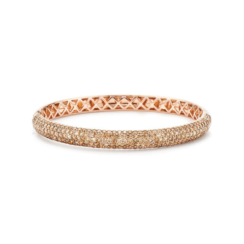 KWIAT 18KT Five-Row Bangle with Pavé Cognac Diamonds B-15546-0-BRN-18KP