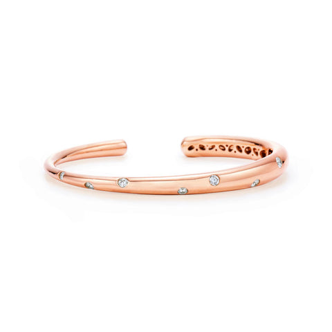 KWIAT 18KT Cobblestone Bangle with Flush Diamond Accents B-15569P-0-DIA-18KP