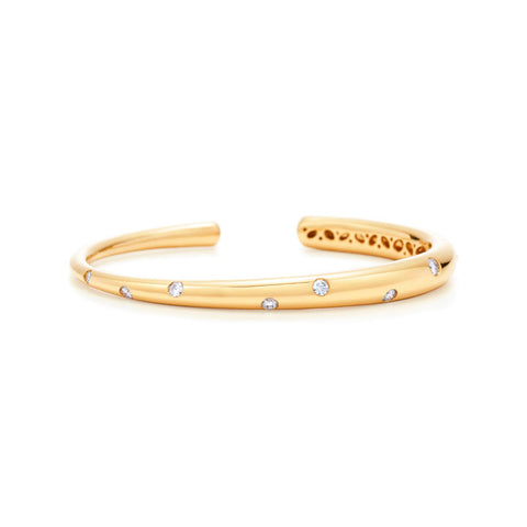 KWIAT 18KT Cobblestone Bangle with Flush Diamond Accents B-15569P-0-DIA-18KP