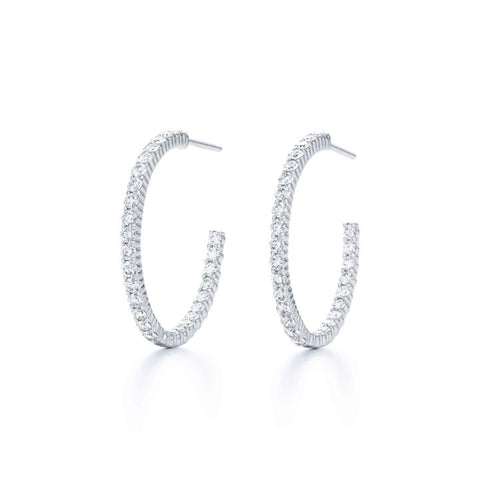 KWIAT 18K Diamond Hoop Earrings .02CTTW E-15918-0-DIA-18KY