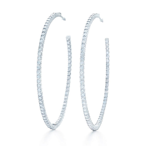 KWIAT 18K Diamond Hoop Earrings .02CTTW E-15921-0-DIA-18KW