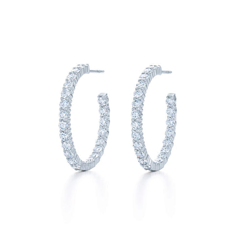 KWIAT 18K Diamond Hoop Earrings .05CTTW E-15923-0-DIA-18KY