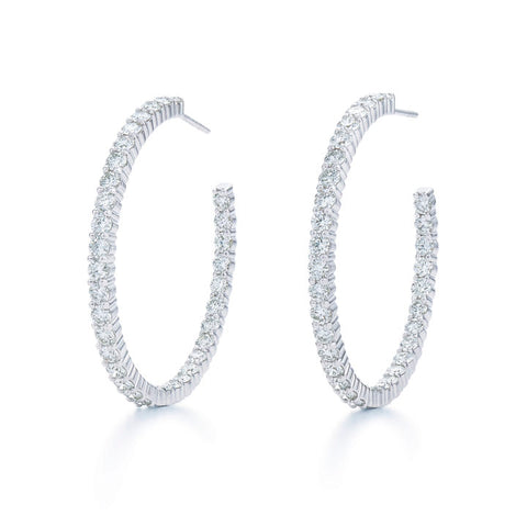 KWIAT 18K Diamond Hoop Earrings .05CTTW E-15924-0-DIA-18KW