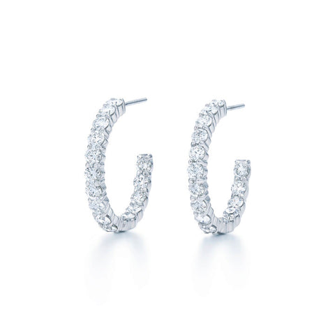 KWIAT 18K Diamond Hoop Earrings .08CTTW E-15927-0-DIA-18KY