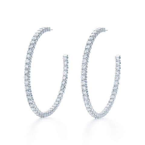 KWIAT 18KT Diamond Hoop Earrings .08CTTW E-15930-0-DIA-18KW