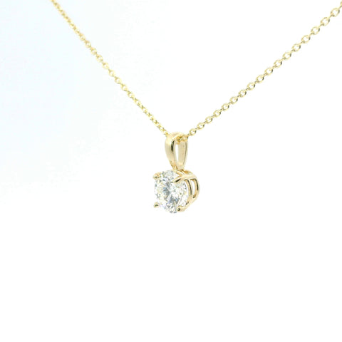 14KT YELLOW GOLD DIAMOND SOLITAIRE PENDANT 160-04394