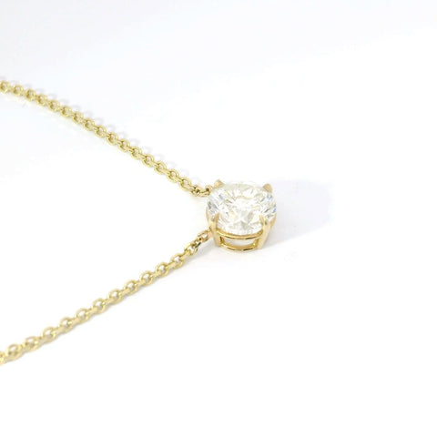 14K Yellow Gold Natural Round Diamond Pendant