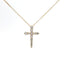 YELLOW GOLD DIAMOND CROSS NECKLACE 165-00438