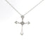 WHITE GOLD DIAMOND BUDDED CROSS 165-00441