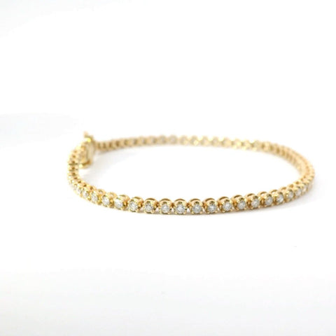 14K Yellow Gold Diamond Tennis Bracelet