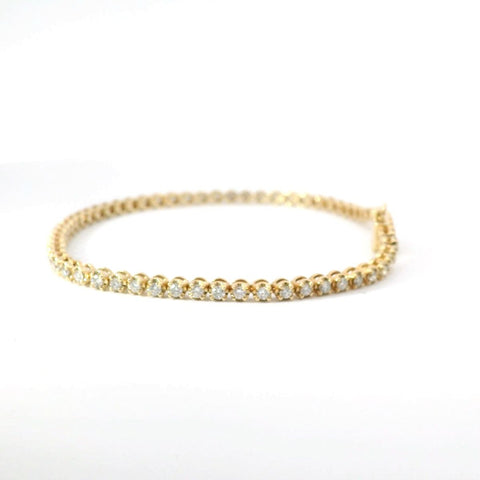 14K Yellow Gold Diamond Tennis Bracelet