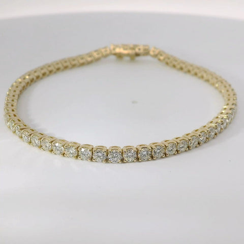 14K Yellow Gold Diamond Line Bracelet