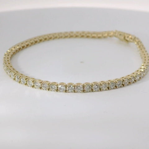 14K Yellow Gold Diamond Line Bracelet