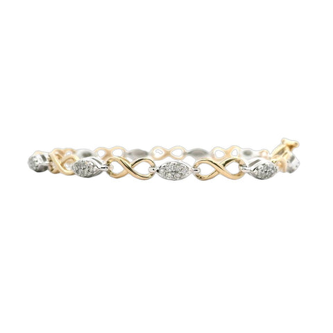 14K Yellow and White Gold Diamond Bracelet