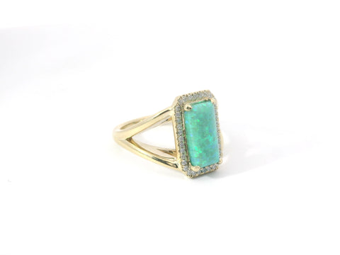 Split Shank Opal Halo Ring 200-04068