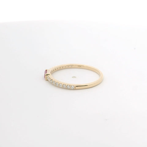 YELLOW GOLD DAMOND RUBY RING 201-00358