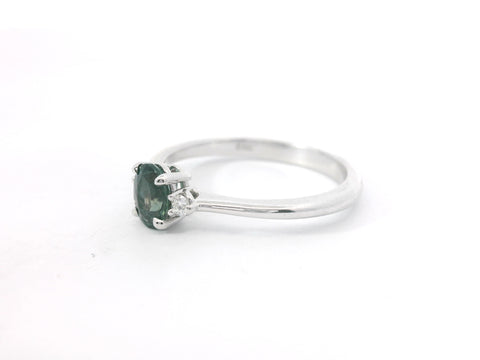 Natural Alexandrite and Diamond Three Stone Ring 201-00370