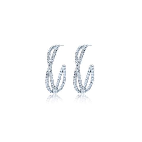 KWIAT 18KT Fidelity Petite Diamond Hoop Earrings E-2075-0-DIA-18KY