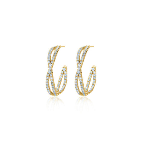 KWIAT 18KT Fidelity Petite Diamond Hoop Earrings E-2075-0-DIA-18KY