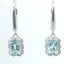 Aquamarine with vintage scalloped diamond halo drop earrings 210-03259