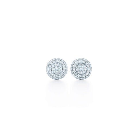 KWIAT 18KT Sunburst Stud Earrings with Diamond Double Halo E-2180-0-DIA-18KW