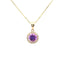 YELLOW GOLD AMETHYST & DIAMOND HALO PENDANT 230-02369