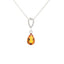 WHITE GOLD CITRINE & DIAMOND DANGLE PENDANT 230-02371