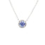 WHITE GOLD TANANITE & DIAMOND HALO NECKLACE 230-02389