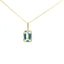 14KT YELLOW GOLD AQUAMARINE PENDANT WITH DIAMOND ACCENTED BAIL AND GALLERY 230-02454