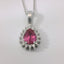 14K White Gold Pink Sapphire and Diamond Pendant
