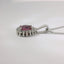 14K White Gold Pink Sapphire and Diamond Pendant