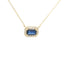 YELLOW GOLD SAPPHIRE & DIAMOND HALO NECKLACE 231-00259