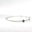 14K White Gold Flexible Natural Diamond and Sapphire Bangle Bracelet