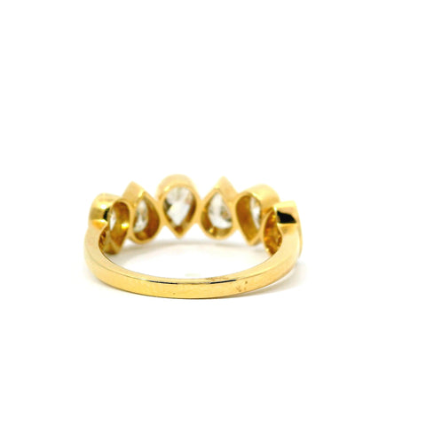 14KT YELLOW GOLD PEAR SHAPE DIAMOND BAND 130-01719