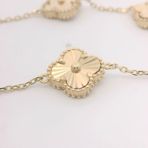 Bassali 14k Gold Clover Station Bracelet