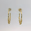 14K Yellow Gold Diamond Cut Bead Shaker Hoop Earrings