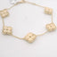 Bassali 14k Gold Clover Station Bracelet