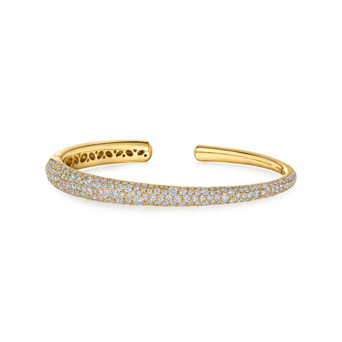KWIAT 18KT Cobblestone Bangle with Pavé Diamonds B-15568Y-0-DIA-18KY