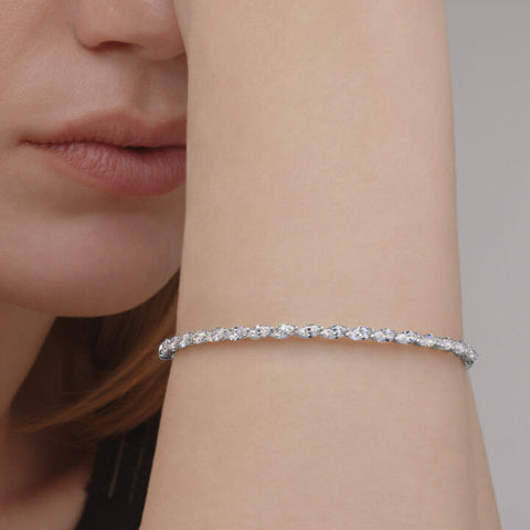 KWIAT 18KT Stackable Marquise Diamond Bangle B-19504-0-DIA-18KW