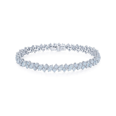 KWIAT 18KT American Beauty Line Bracelet with Marquise and Round Diamonds B-19592-0-DIA-18KW