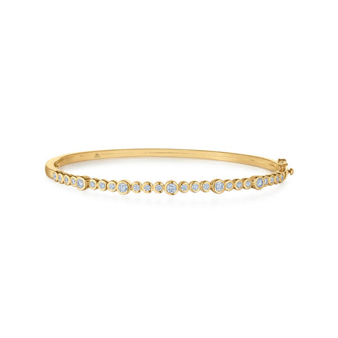 KWIAT 18KT Mixed Round Diamond Bangle Bracelet B-19629-0-DIA-18KY